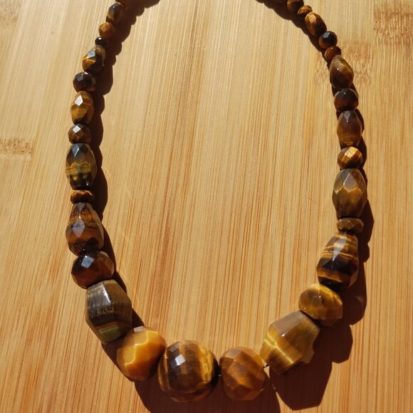 Jay King DTR mine finds Sterling Silver Tiger's Eye Graduated Bead Necklace. - Picture 1 of 4